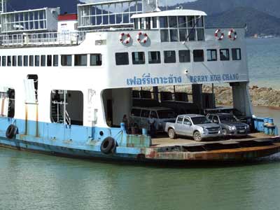The Koh Chang Car Ferry arriving at Ao Thamachat on the mainland